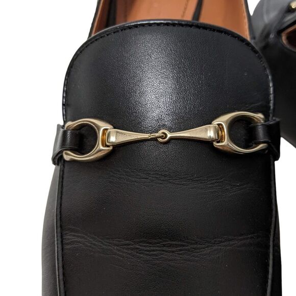 COACH Nia Leather Horsebit Heeled Loafer Pumps 8 - Picture 6 of 12